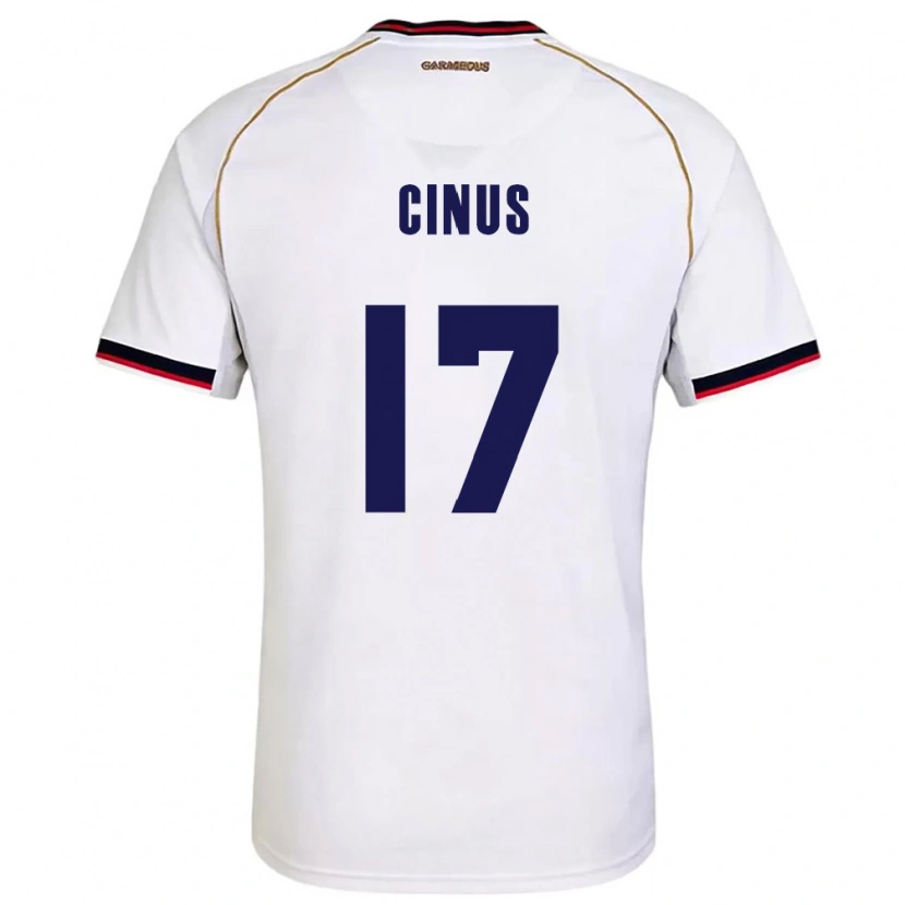 Danxen Hombre Camiseta Panamá Dilan Cinus #17 Blanco Rojo 2ª Equipación 26-28 La Camisa México