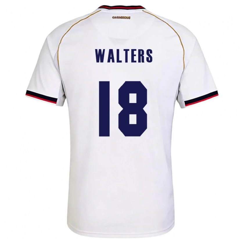 Danxen Hombre Camiseta Panamá Kairo Walters #18 Blanco Rojo 2ª Equipación 26-28 La Camisa México