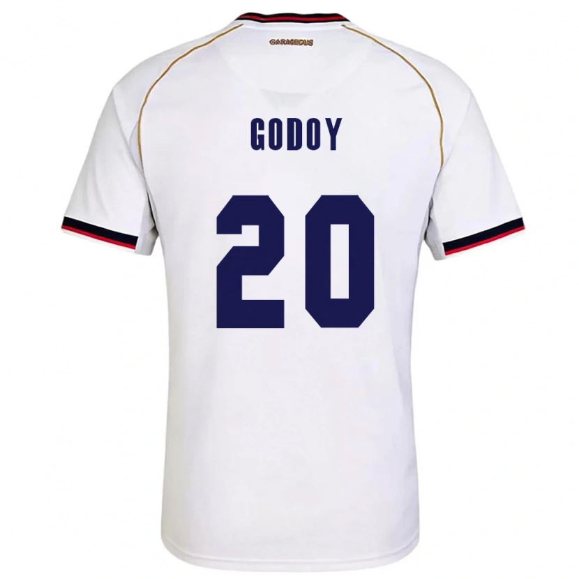 Danxen Hombre Camiseta Panamá Aníbal Godoy #20 Blanco Rojo 2ª Equipación 26-28 La Camisa México