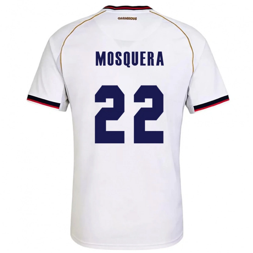 Danxen Hombre Camiseta Panamá Orlando Mosquera #22 Blanco Rojo 2ª Equipación 26-28 La Camisa México