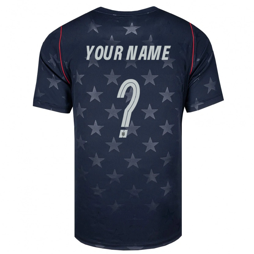 Danxen Hombre Camiseta Estados Unidos Su Nombre #0 Negro Blanco Rojo 2ª Equipación 26-28 La Camisa México