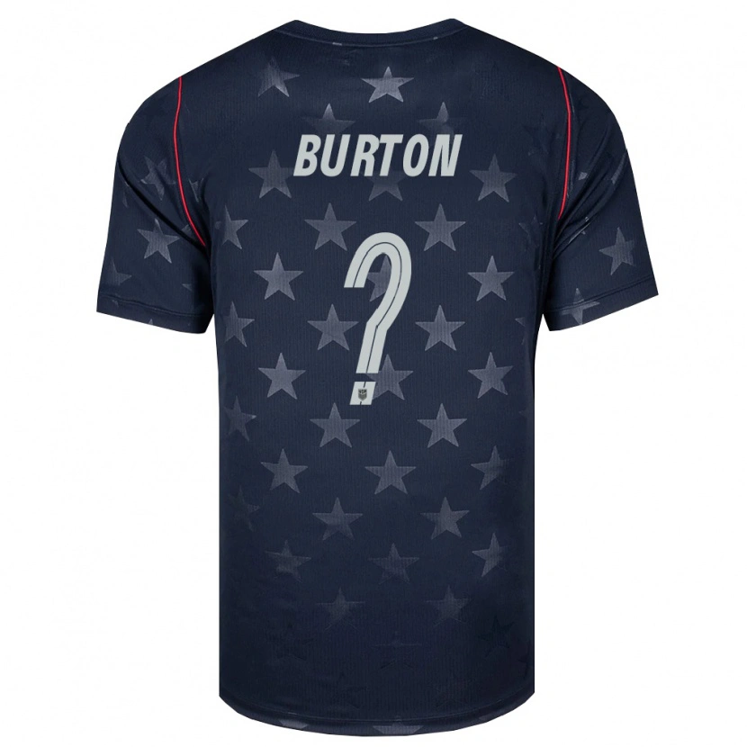 Danxen Hombre Camiseta Estados Unidos Micah Burton #0 Negro Blanco Rojo 2ª Equipación 26-28 La Camisa México