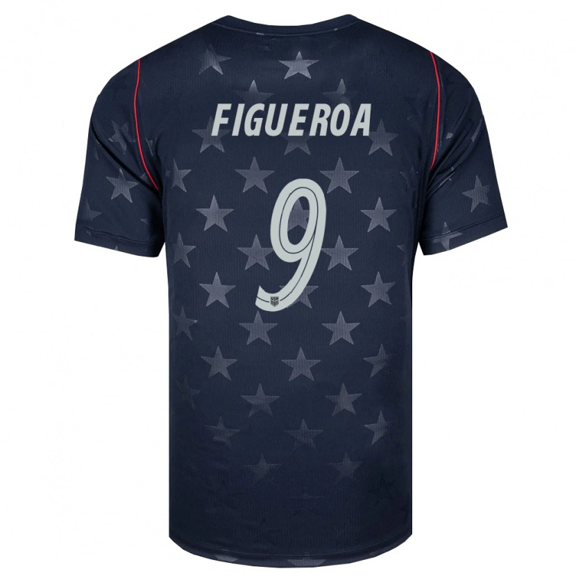 Danxen Hombre Camiseta Estados Unidos Keyrol Figueroa #9 Negro Blanco Rojo 2ª Equipación 26-28 La Camisa México