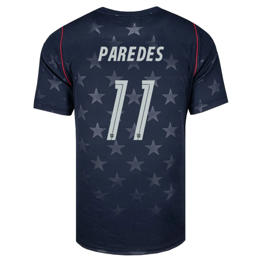 Danxen Hombre Camiseta Estados Unidos Kevin Paredes #11 Negro Blanco Rojo 2ª Equipación 26-28 La Camisa México