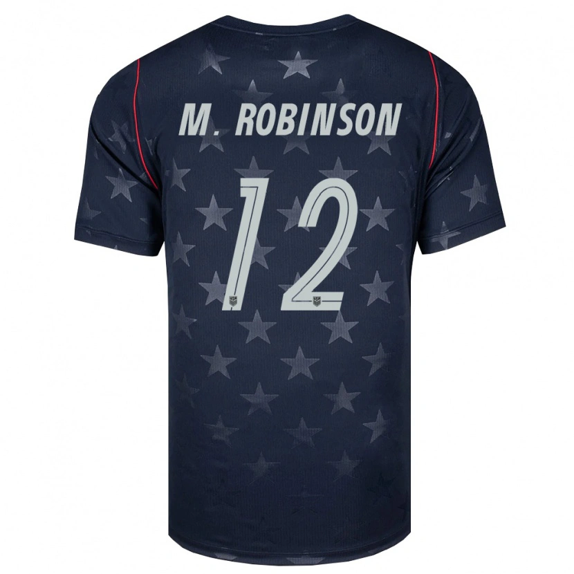 Danxen Hombre Camiseta Estados Unidos Miles Robinson #12 Negro Blanco Rojo 2ª Equipación 26-28 La Camisa México