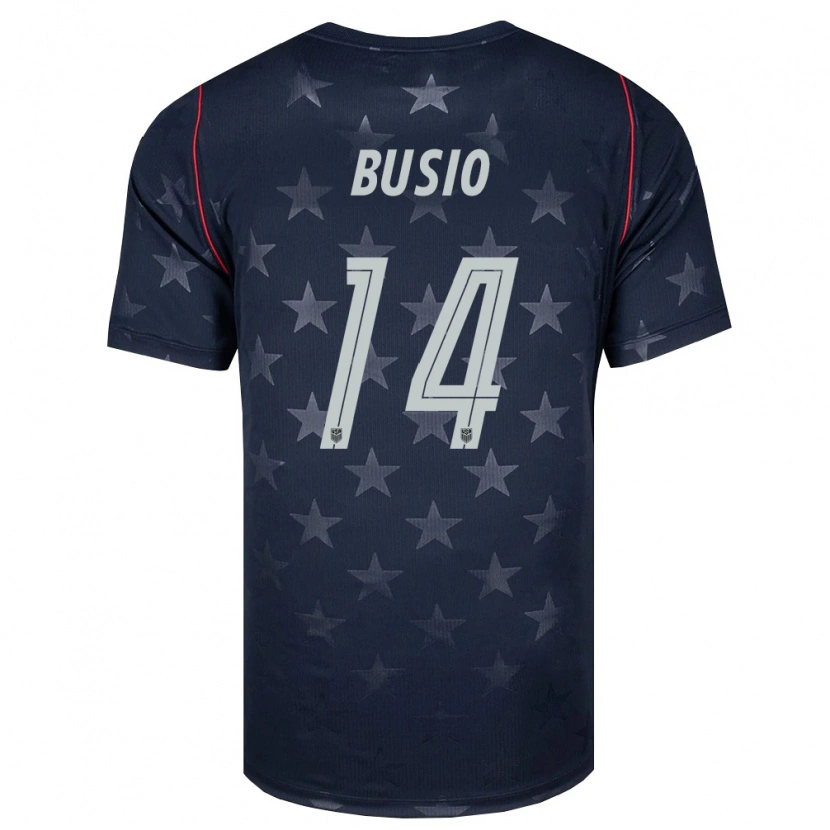 Danxen Hombre Camiseta Estados Unidos Gianluca Busio #14 Negro Blanco Rojo 2ª Equipación 26-28 La Camisa México