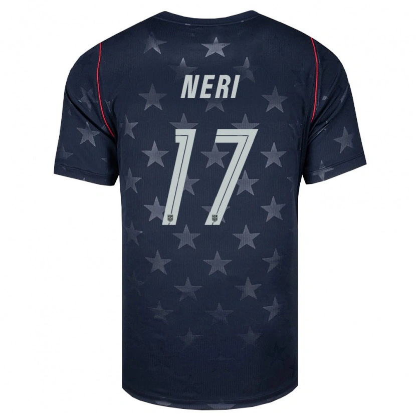 Danxen Hombre Camiseta Estados Unidos Rodrigo Neri #17 Negro Blanco Rojo 2ª Equipación 26-28 La Camisa México
