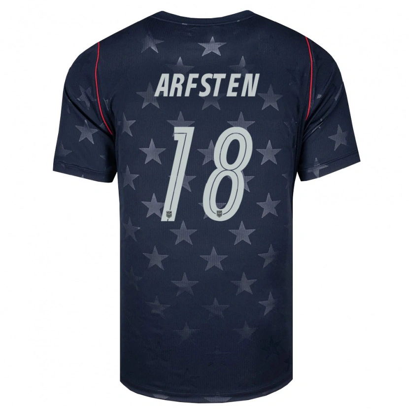 Danxen Hombre Camiseta Estados Unidos Max Arfsten #18 Negro Blanco Rojo 2ª Equipación 26-28 La Camisa México