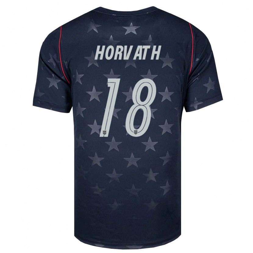 Danxen Hombre Camiseta Estados Unidos Ethan Horvath #18 Negro Blanco Rojo 2ª Equipación 26-28 La Camisa México