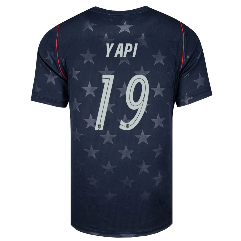 Danxen Hombre Camiseta Estados Unidos Darren Yapi #19 Negro Blanco Rojo 2ª Equipación 26-28 La Camisa México