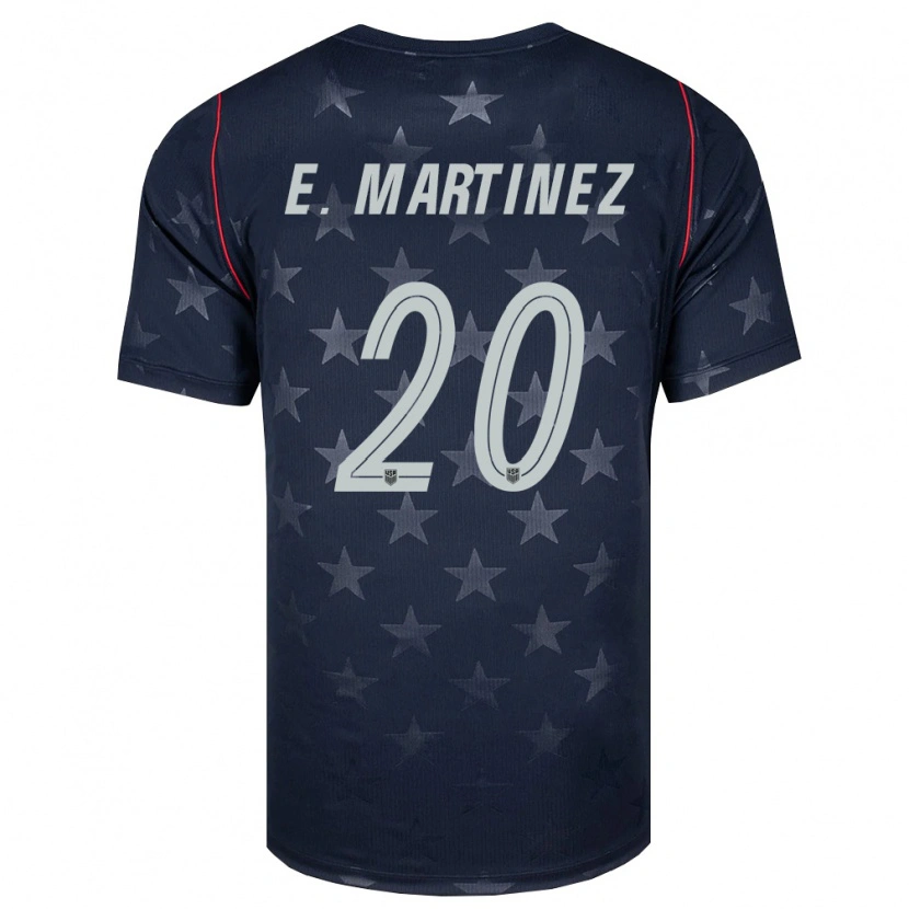 Danxen Hombre Camiseta Estados Unidos Enrique Martinez #20 Negro Blanco Rojo 2ª Equipación 26-28 La Camisa México