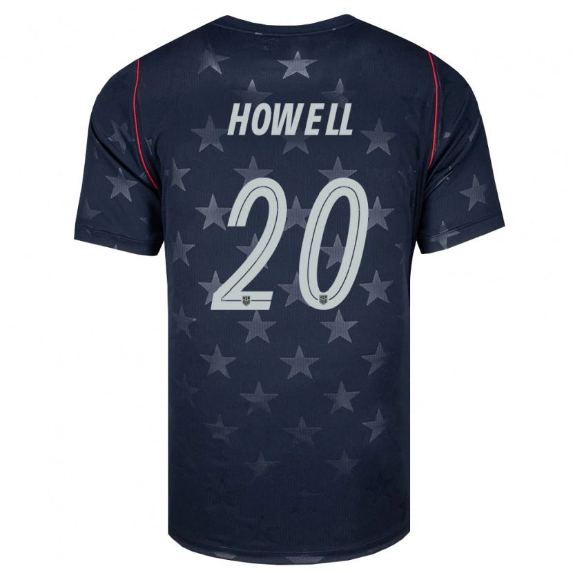 Danxen Hombre Camiseta Estados Unidos Jaelin Howell #20 Negro Blanco Rojo 2ª Equipación 26-28 La Camisa México