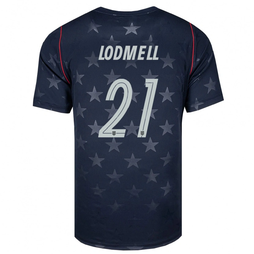 Danxen Hombre Camiseta Estados Unidos William Lodmell #21 Negro Blanco Rojo 2ª Equipación 26-28 La Camisa México