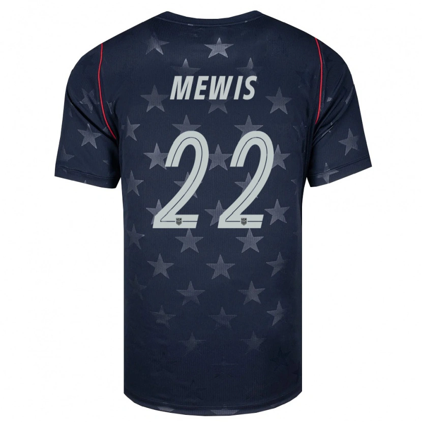 Danxen Hombre Camiseta Estados Unidos Kristie Mewis #22 Negro Blanco Rojo 2ª Equipación 26-28 La Camisa México
