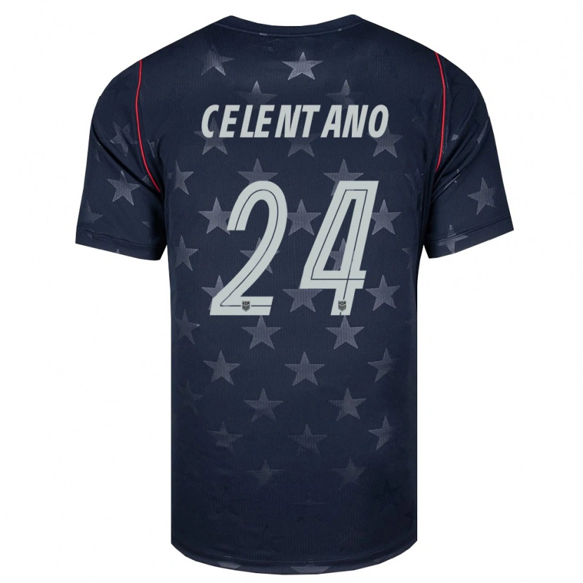 Danxen Hombre Camiseta Estados Unidos Roman Celentano #24 Negro Blanco Rojo 2ª Equipación 26-28 La Camisa México