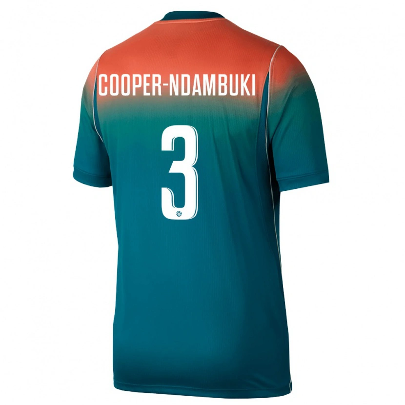 Danxen Hombre Camiseta Australia Deklan Cooper-Ndambuki #3 Verde Rosa 2ª Equipación 26-28 La Camisa México