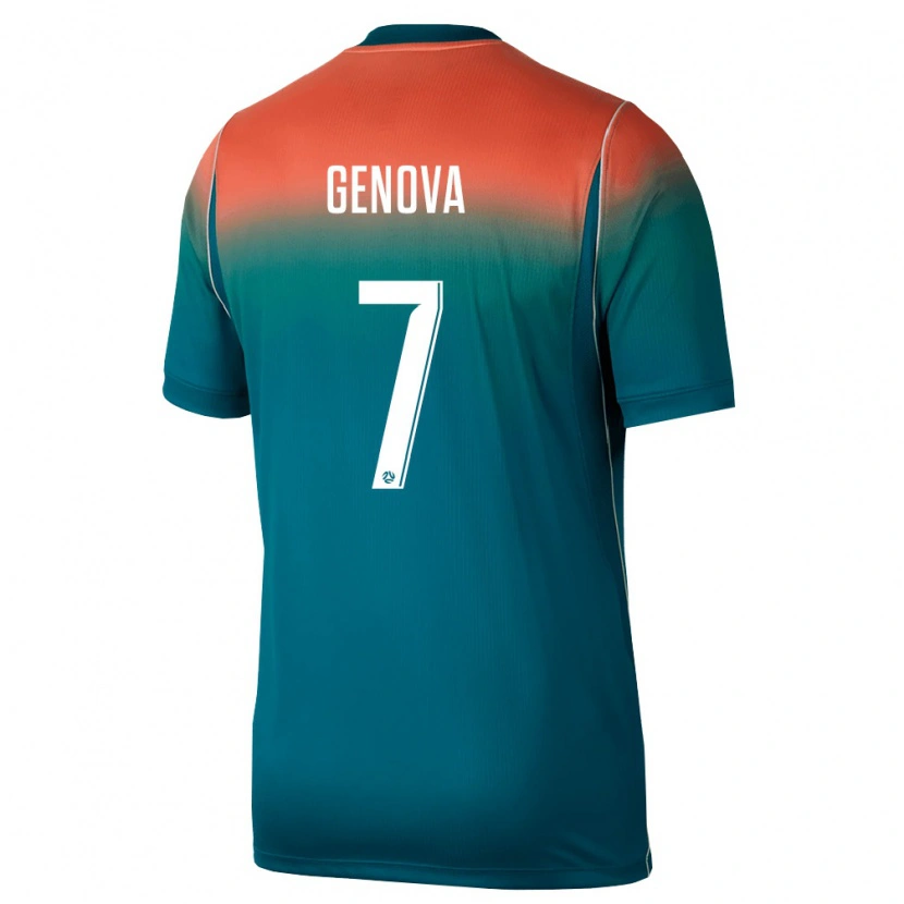 Danxen Hombre Camiseta Australia Alessio Genova #7 Verde Rosa 2ª Equipación 26-28 La Camisa México