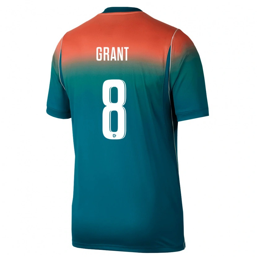 Danxen Hombre Camiseta Australia Charlotte Grant #8 Verde Rosa 2ª Equipación 26-28 La Camisa México