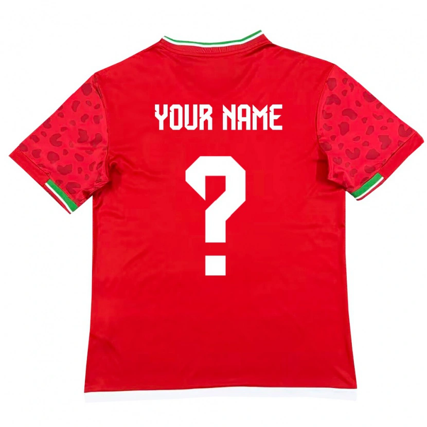 Danxen Hombre Camiseta Irán Su Nombre #0 Rojo Blanco 2ª Equipación 26-28 La Camisa México