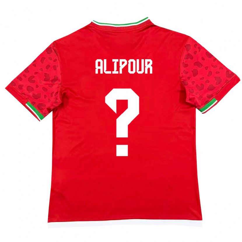 Danxen Hombre Camiseta Irán Mahan Alipour #0 Rojo Blanco 2ª Equipación 26-28 La Camisa México