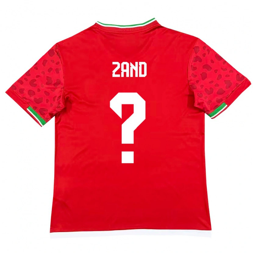 Danxen Hombre Camiseta Irán Ahoora Zand #0 Rojo Blanco 2ª Equipación 26-28 La Camisa México