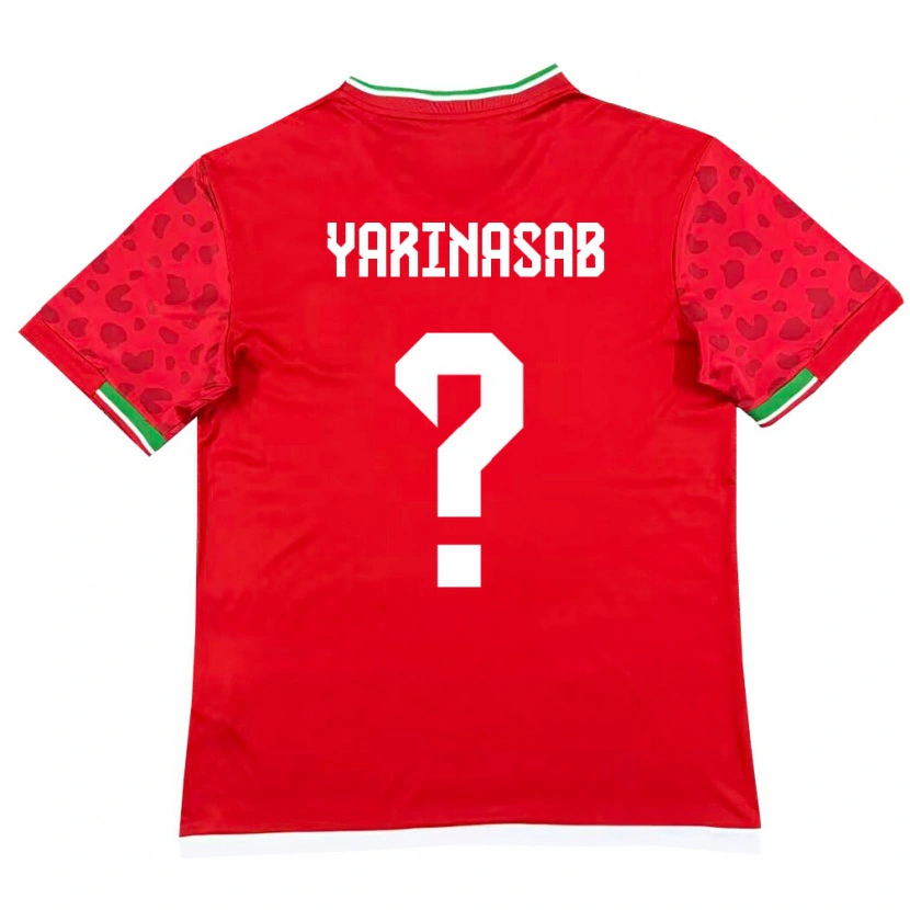 Danxen Hombre Camiseta Irán Alireza Yarinasab #0 Rojo Blanco 2ª Equipación 26-28 La Camisa México