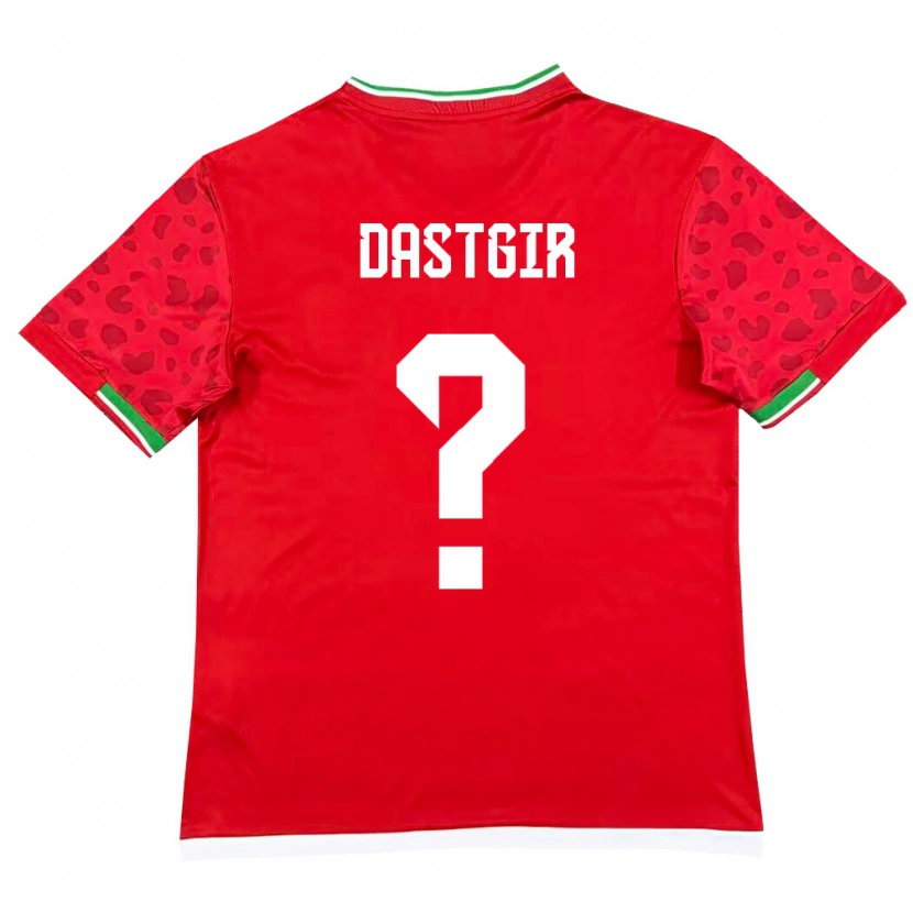 Danxen Hombre Camiseta Irán Alireza Dastgir #0 Rojo Blanco 2ª Equipación 26-28 La Camisa México