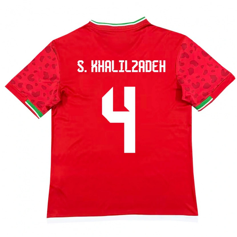 Danxen Hombre Camiseta Irán Shojae Khalilzadeh #4 Rojo Blanco 2ª Equipación 26-28 La Camisa México