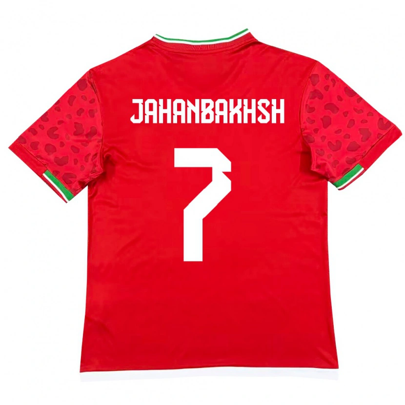 Danxen Hombre Camiseta Irán Alireza Jahanbakhsh #7 Rojo Blanco 2ª Equipación 26-28 La Camisa México