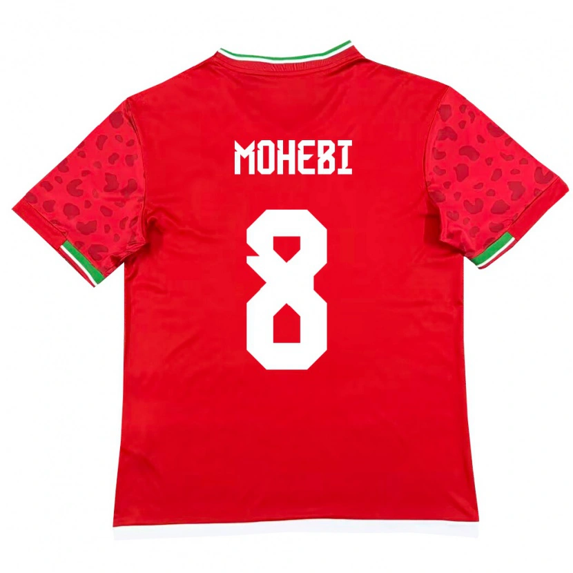 Danxen Hombre Camiseta Irán Mohammad Mohebi #8 Rojo Blanco 2ª Equipación 26-28 La Camisa México