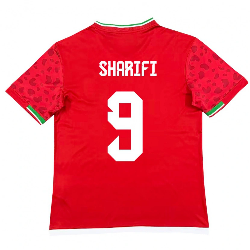 Danxen Hombre Camiseta Irán Alireza Sharifi #9 Rojo Blanco 2ª Equipación 26-28 La Camisa México