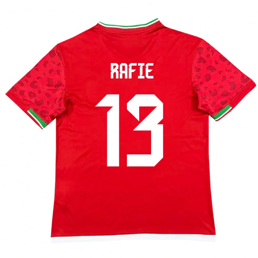 Danxen Hombre Camiseta Irán Abbas Rafie #13 Rojo Blanco 2ª Equipación 26-28 La Camisa México
