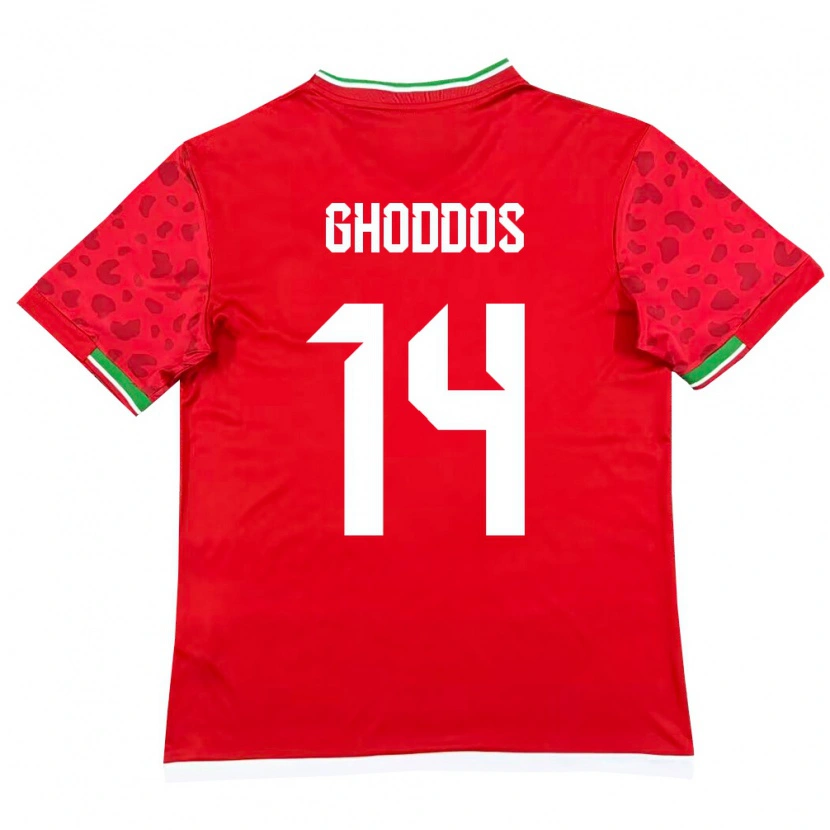 Danxen Hombre Camiseta Irán Saman Ghoddos #14 Rojo Blanco 2ª Equipación 26-28 La Camisa México