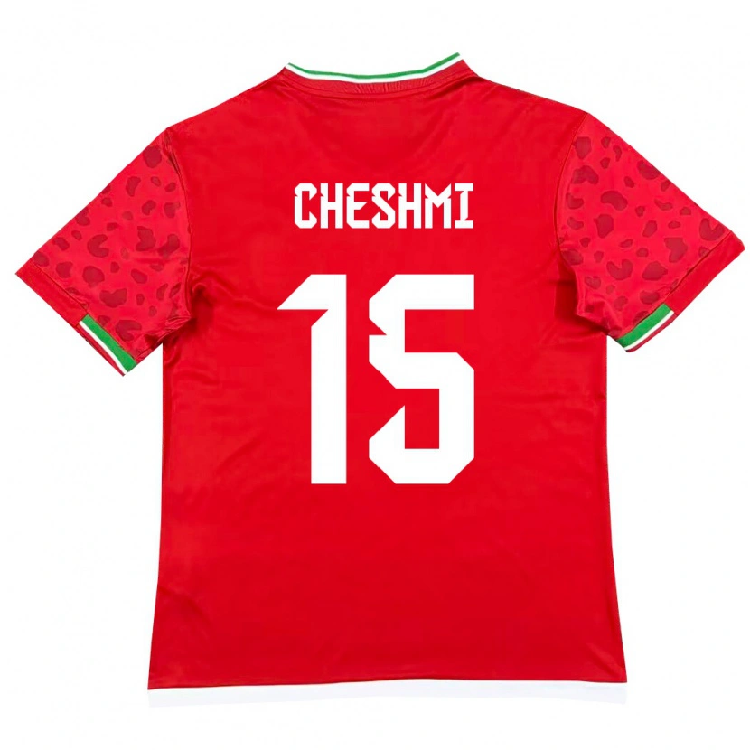 Danxen Hombre Camiseta Irán Roozbeh Cheshmi #15 Rojo Blanco 2ª Equipación 26-28 La Camisa México