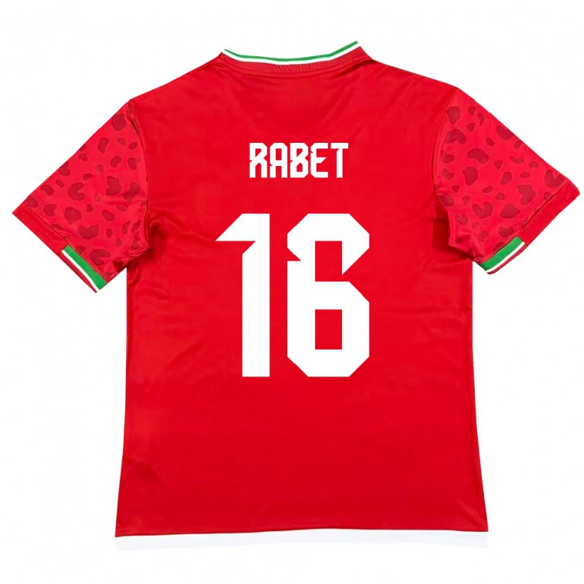 Danxen Hombre Camiseta Irán Fardin Rabet #16 Rojo Blanco 2ª Equipación 26-28 La Camisa México