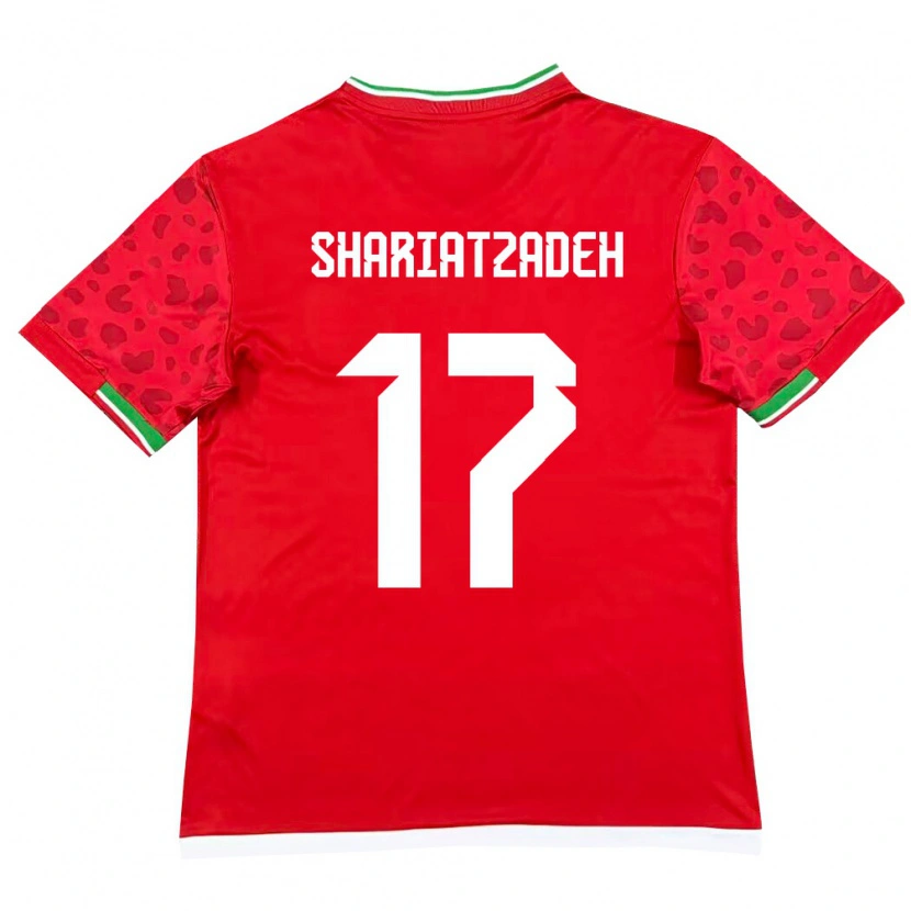 Danxen Hombre Camiseta Irán Ahmad Shariatzadeh #17 Rojo Blanco 2ª Equipación 26-28 La Camisa México