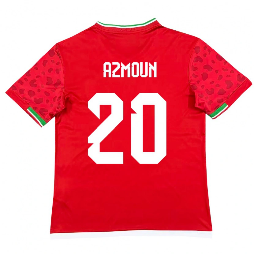 Danxen Hombre Camiseta Irán Sardar Azmoun #20 Rojo Blanco 2ª Equipación 26-28 La Camisa México