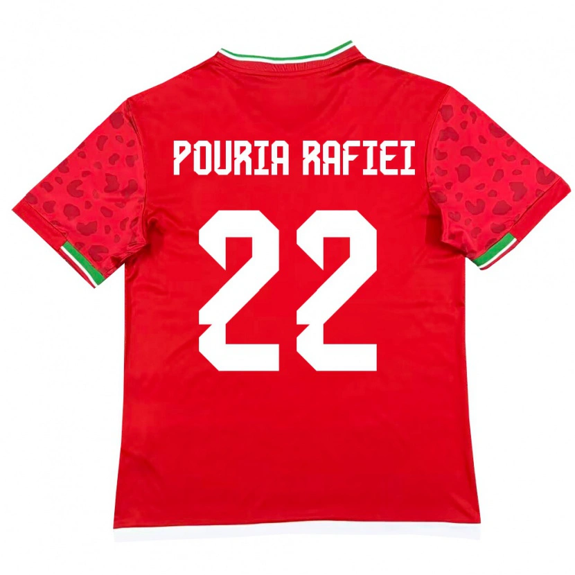 Danxen Hombre Camiseta Irán Seyed Pouria Rafiei #22 Rojo Blanco 2ª Equipación 26-28 La Camisa México