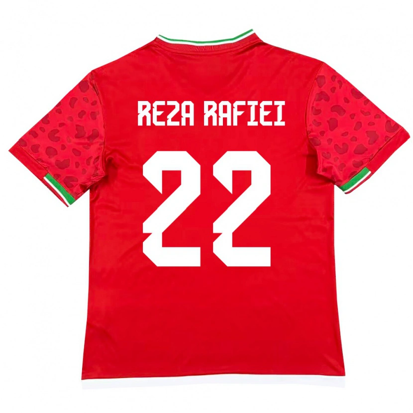Danxen Hombre Camiseta Irán Amir Reza Rafiei #22 Rojo Blanco 2ª Equipación 26-28 La Camisa México