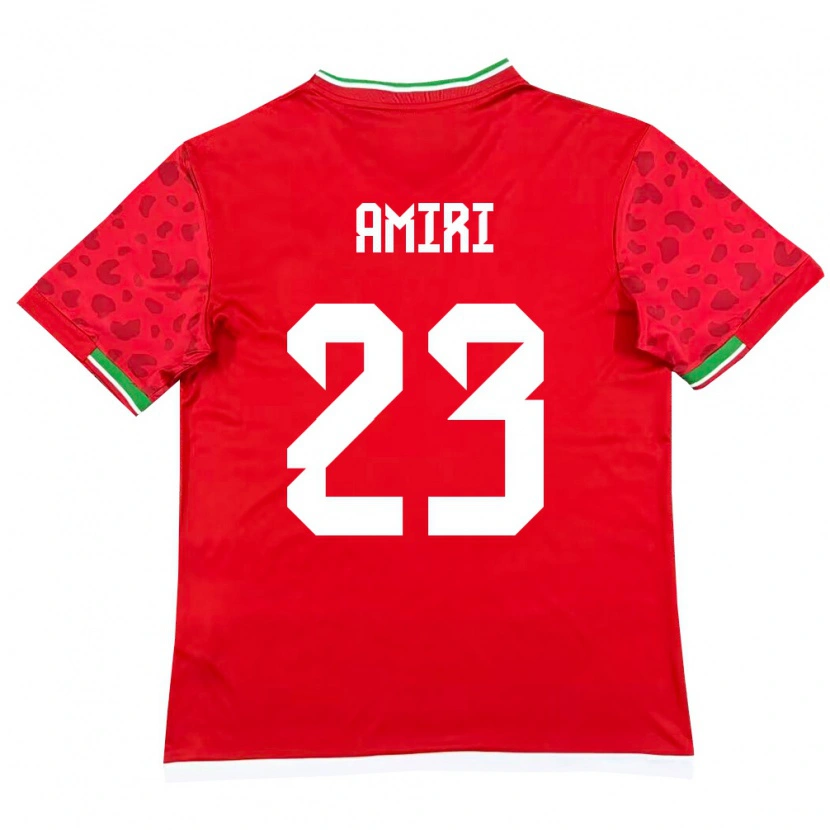Danxen Hombre Camiseta Irán Mobin Amiri #23 Rojo Blanco 2ª Equipación 26-28 La Camisa México