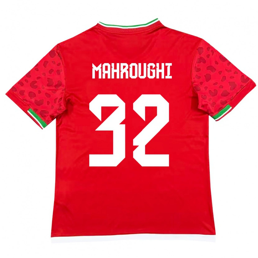 Danxen Hombre Camiseta Irán Ehsan Mahroughi #32 Rojo Blanco 2ª Equipación 26-28 La Camisa México