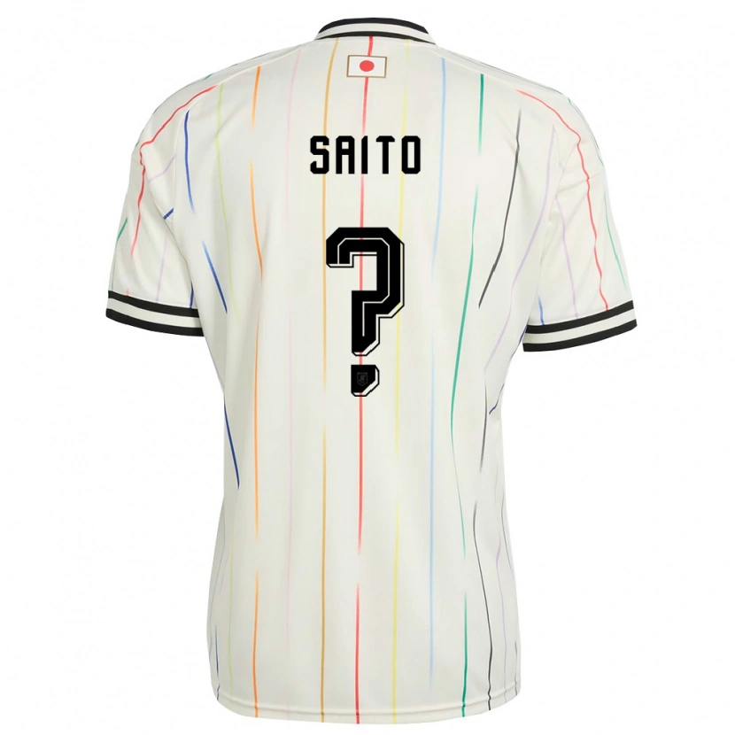 Danxen Hombre Camiseta Japón Kakeru Saito #0 Blanco Negro 2ª Equipación 26-28 La Camisa México
