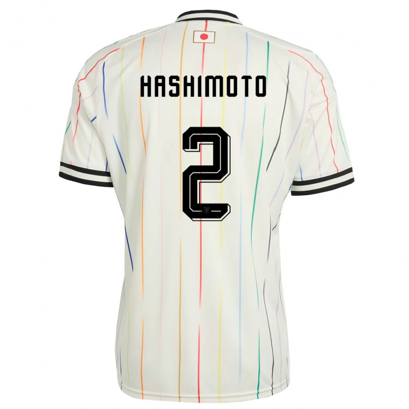 Danxen Hombre Camiseta Japón Riku Hashimoto #2 Blanco Negro 2ª Equipación 26-28 La Camisa México