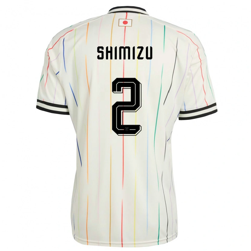 Danxen Hombre Camiseta Japón Risa Shimizu #2 Blanco Negro 2ª Equipación 26-28 La Camisa México