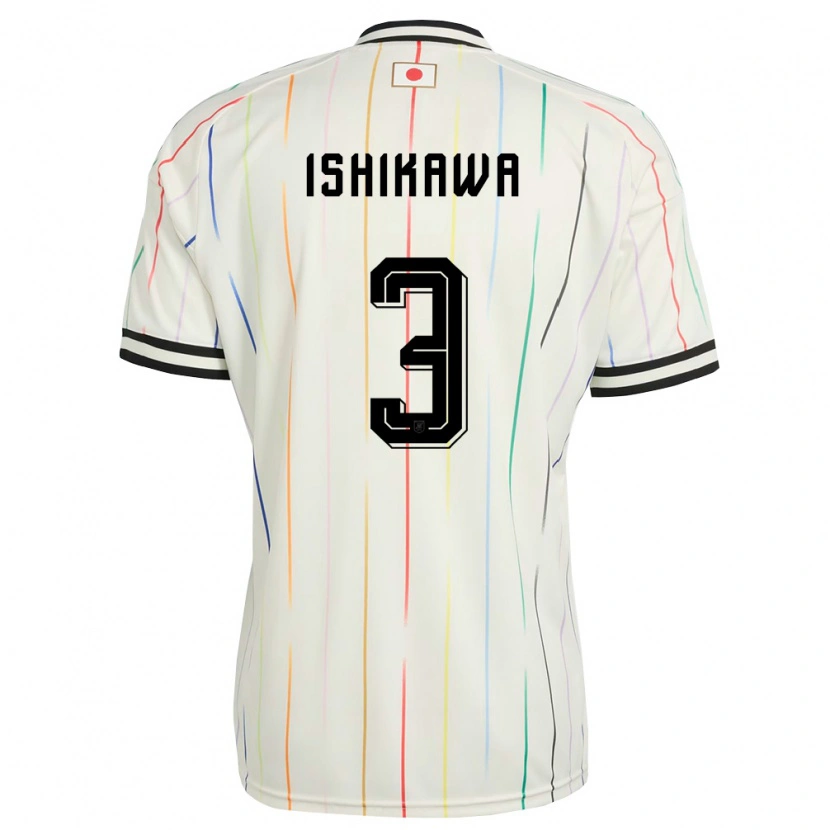 Danxen Hombre Camiseta Japón Seita Ishikawa #3 Blanco Negro 2ª Equipación 26-28 La Camisa México