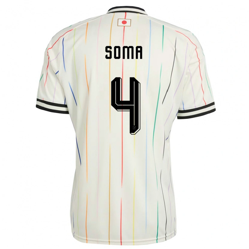 Danxen Hombre Camiseta Japón Rikuto Soma #4 Blanco Negro 2ª Equipación 26-28 La Camisa México