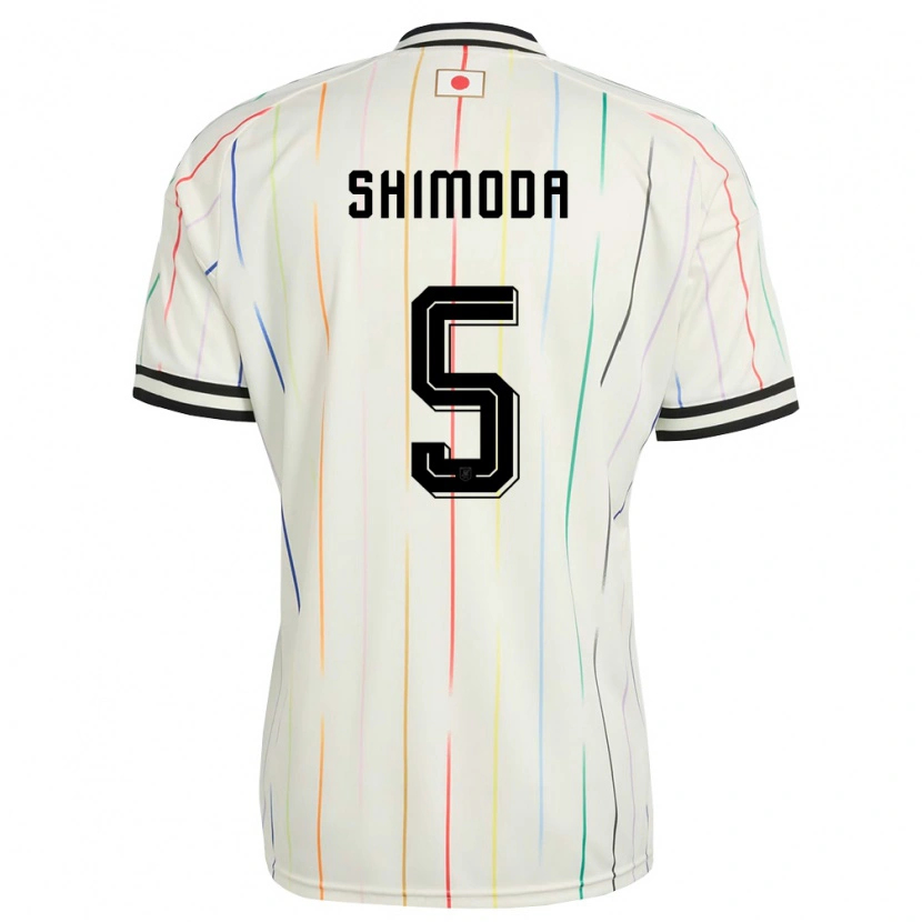 Danxen Hombre Camiseta Japón Yoshihiro Shimoda #5 Blanco Negro 2ª Equipación 26-28 La Camisa México