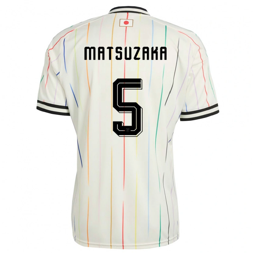 Danxen Hombre Camiseta Japón Aoi Matsuzaka #5 Blanco Negro 2ª Equipación 26-28 La Camisa México
