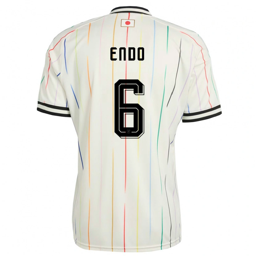 Danxen Hombre Camiseta Japón Wataru Endo #6 Blanco Negro 2ª Equipación 26-28 La Camisa México