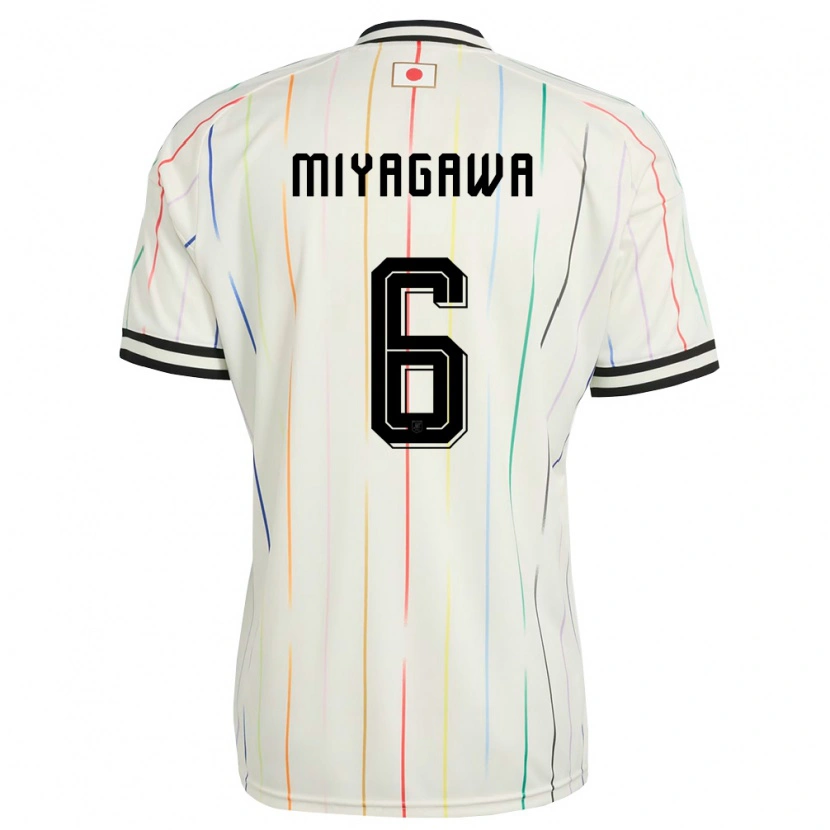 Danxen Hombre Camiseta Japón Asato Miyagawa #6 Blanco Negro 2ª Equipación 26-28 La Camisa México